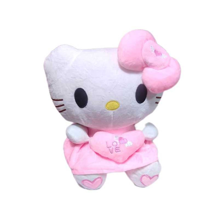 عروسک کیتی قلبی بدست اورجینال ارتفاع ۳۰ سانتیمتر، نرم و لطیف