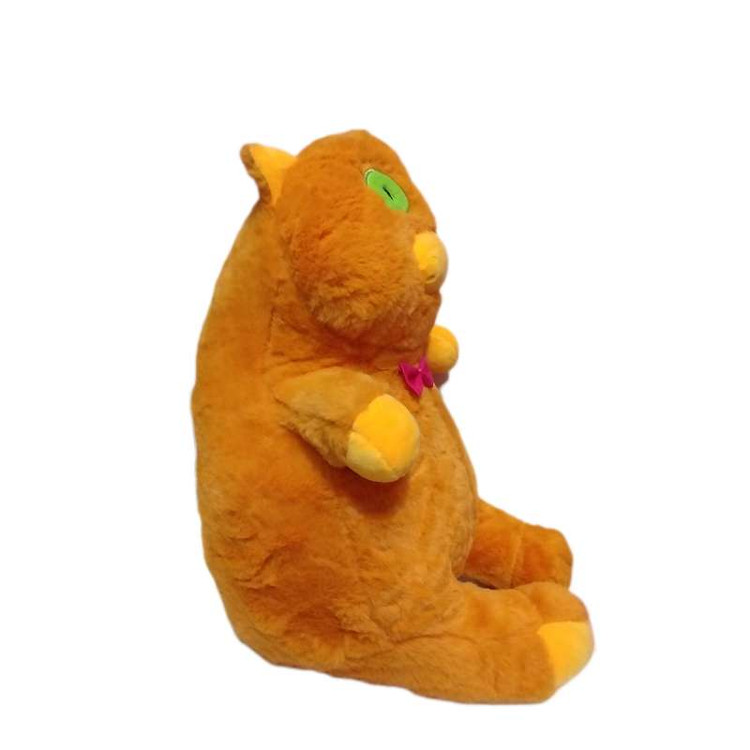 عروسک پولیشی گربه با رنگ نارنجی شاد و طراحی خاص، مناسب برای دکور اتاق کودک