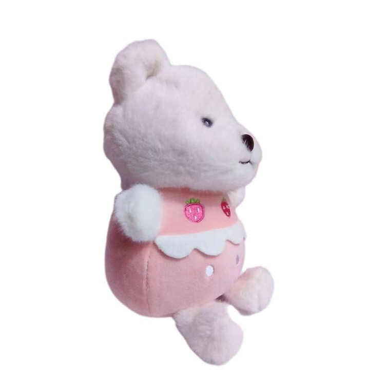 عروسک پولیشی خرس با رنگهای صورتی و قرمز، مناسب برای طرفداران عروسکهای خوشرنگ