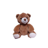 عروسک خرس لطیف با طراحی ساده و رنگهای گرم، مناسب برای دکور اتاق خواب کودک