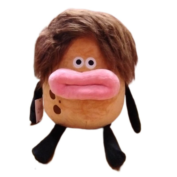 عروسک سیبزمینی بزرگ با طراحی فانتزی و پارچه نرم، مناسب برای دکور و بازی کودکانه