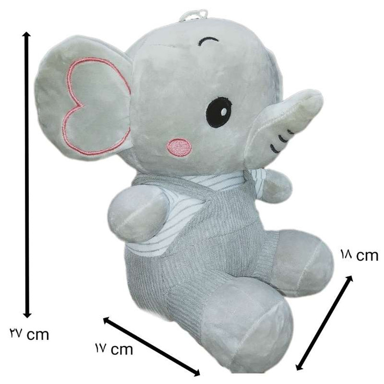 عروسک فیل قلبی با رنگبندی هماهنگ و ظاهر بانمک، مناسب برای دکور و هدیه عاشقانه کودک