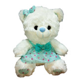 خرس پولیشی لطیف با لباس سبز زمردی و جزئیات طلایی، انتخابی شیک برای بازی کودکانه