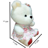 عروسک خرس صورتی با دامن گلدار رز، مناسب برای دکور اتاق خواب و هدیه عاشقانه کودکانه