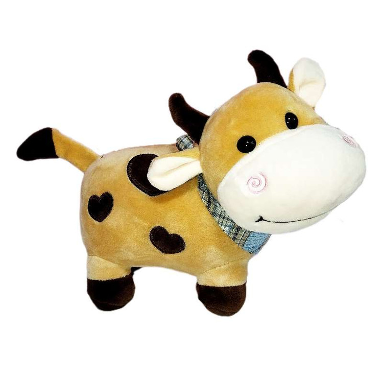 عروسک گاو با ظاهر بانمک و رنگ قهوهای، مناسب برای لحظات احساسی و دکور اتاق خواب