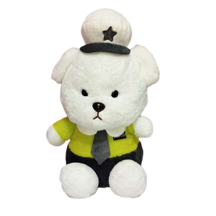 خرس پولیشی لطیف با یونیفورم پلیس سبز، انتخابی خاص برای هدیه قهرمانانه کودکانه