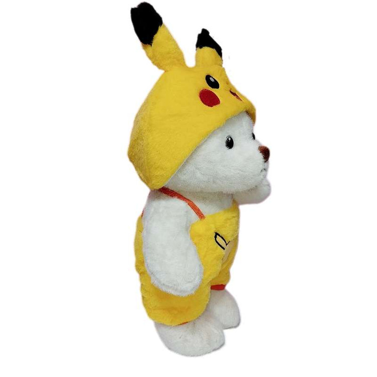 خرس پولیشی نرم با طراحی فانتزی و لباس پوکمون، همراهی دلنشین برای بازی و خواب کودک