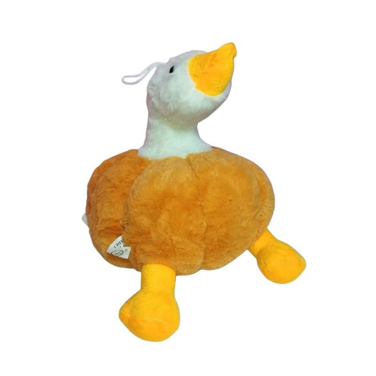 عروسک غاز کدویی نارنجی با طراحی پاییزی، مناسب برای دکور اتاق کودک و هدیه خاص