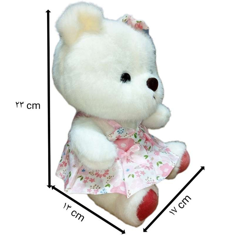 عروسک خرس با طراحی لطیف و رنگبندی هماهنگ، مناسب برای کلکسیون فانتزی کودک